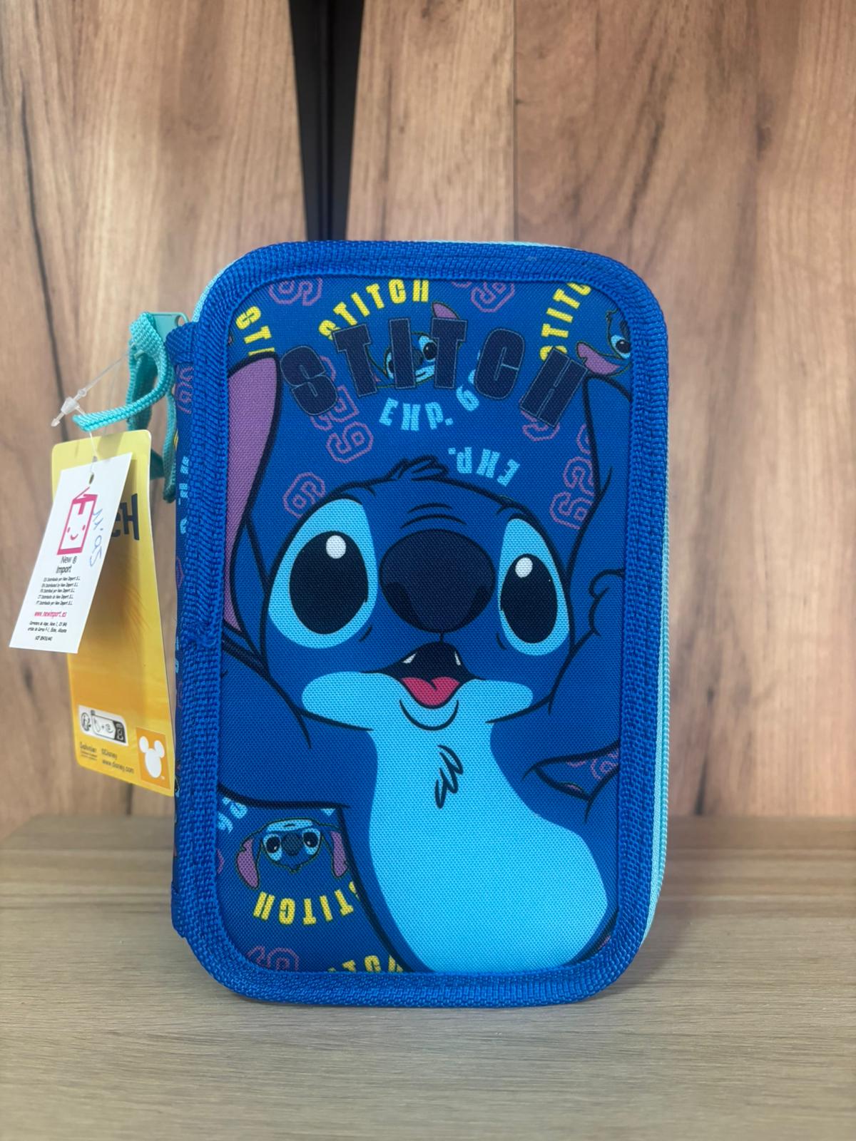 ESTUCHE COLORES STICH AZUL