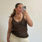 JERSEY CROCHET MARRON
