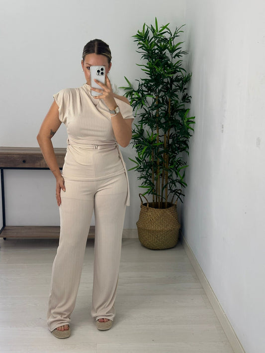 CONJUNTO CINTURON BEIGE