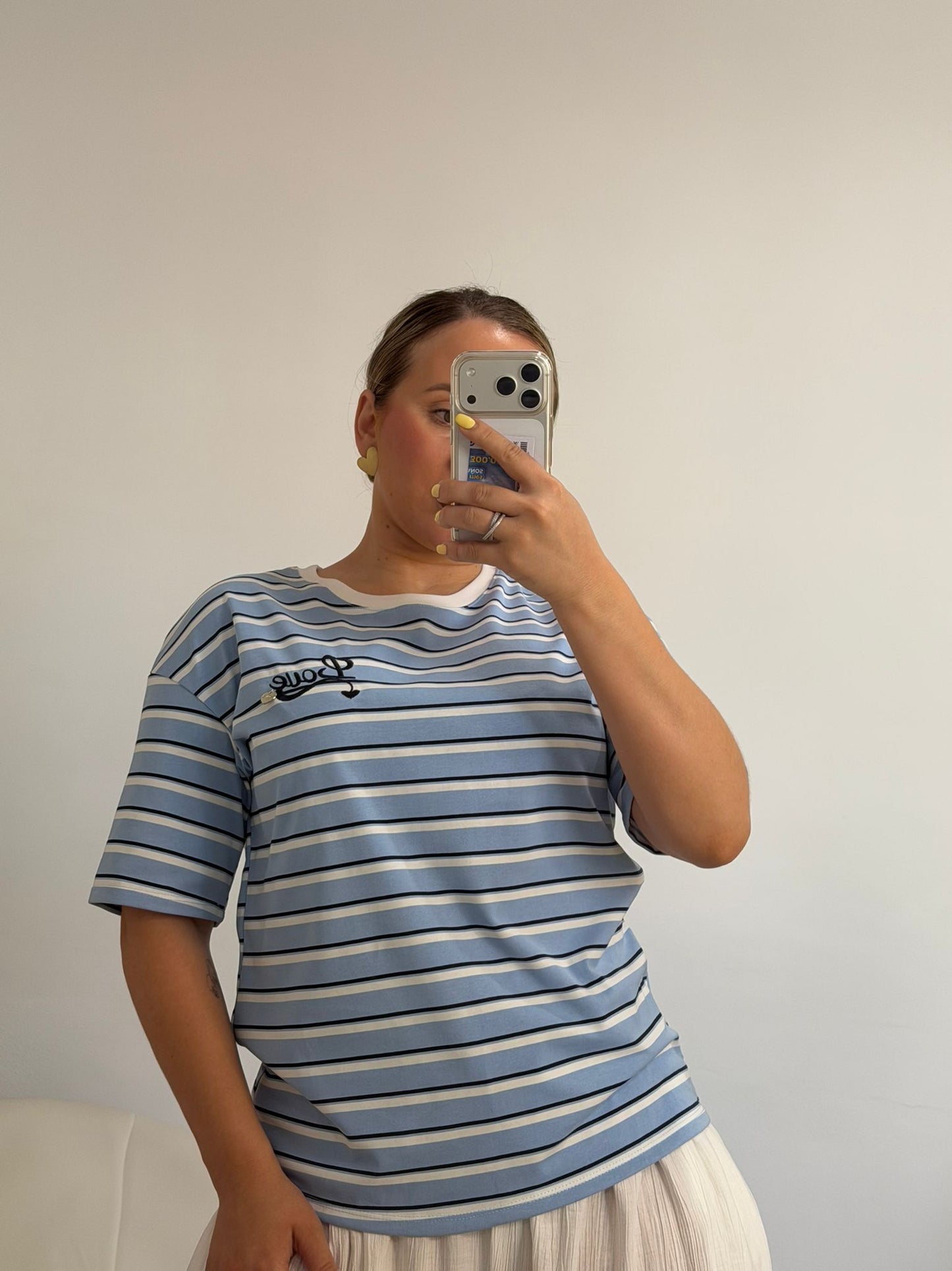 CAMISETA LOVE CELESTE