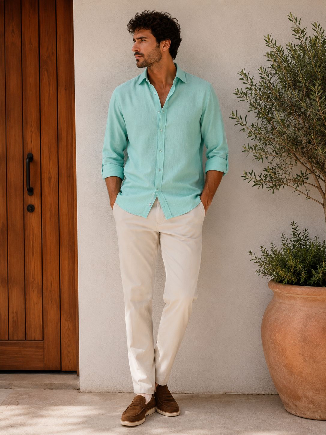 CAMISA VERDE AGUA