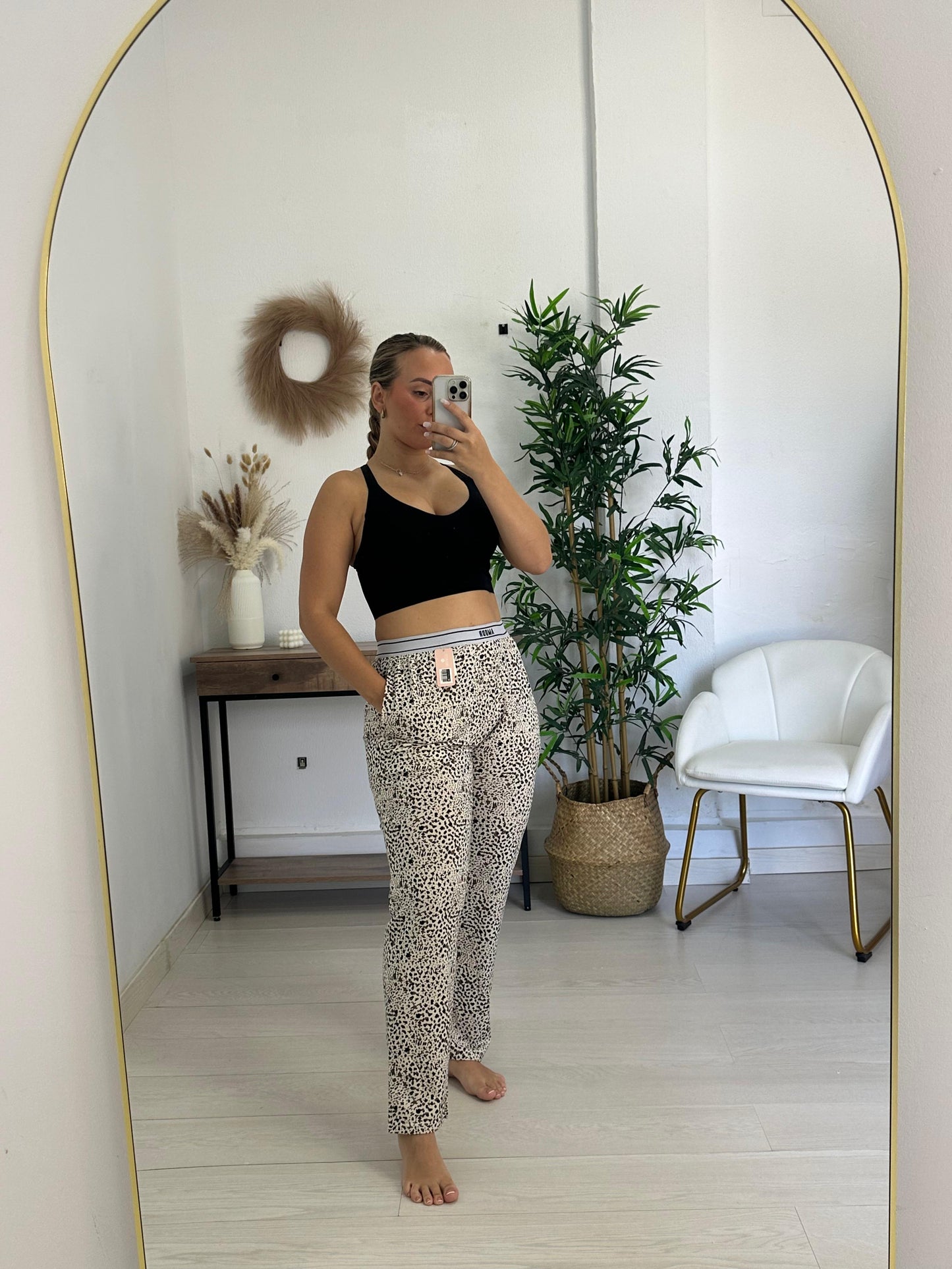 PANTALON PIJAMA LEOPARDO BLANCO