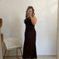 VESTIDO CAROLINA MARRON CHOCOLATE