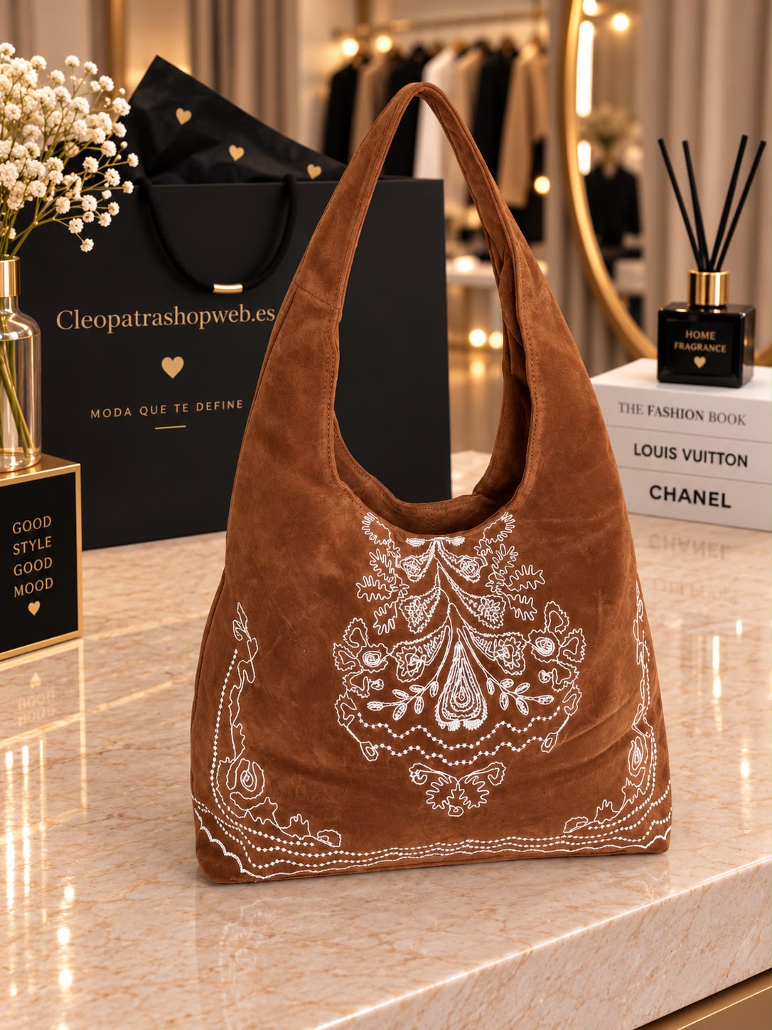 BOLSO BORDADO CAMEL
