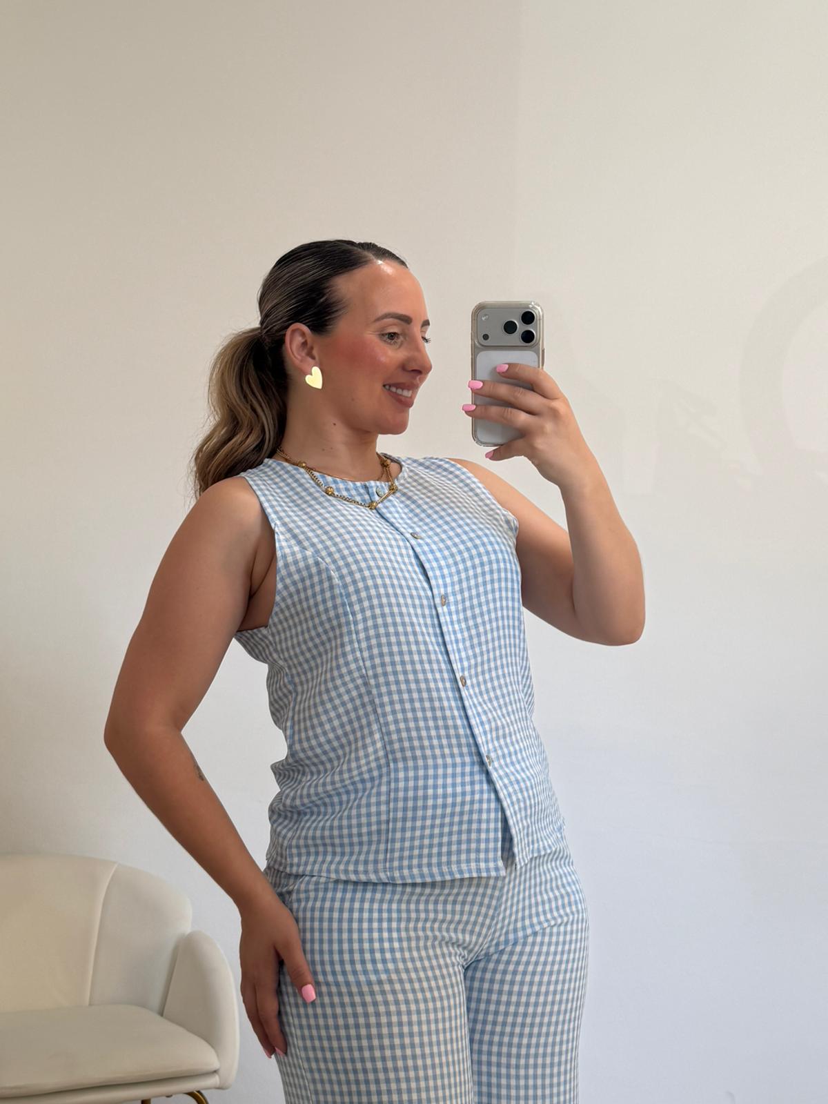 CONJUNTO VICHY CELESTE