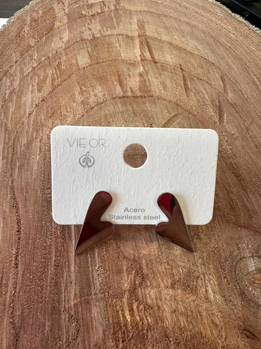 PENDIENTES CORAZON ESTRECHOS PLATA