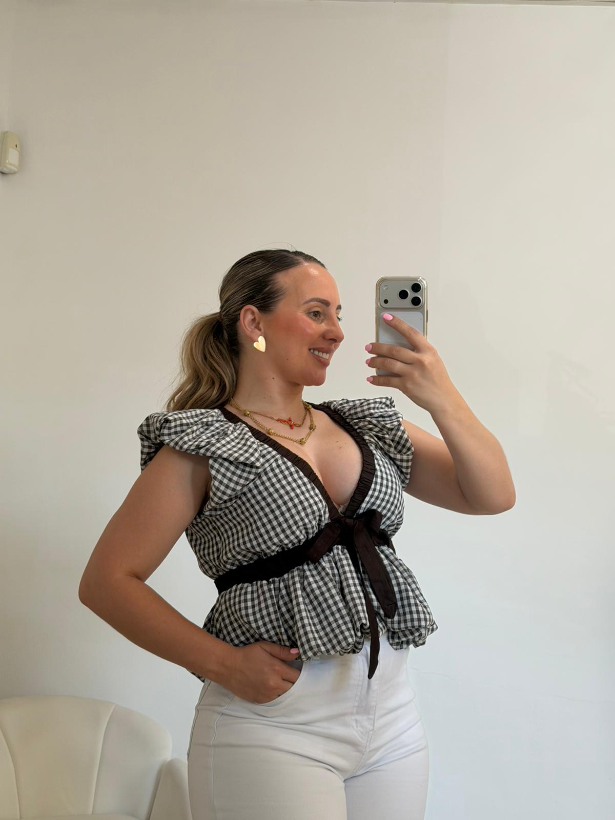 BLUSA CAYETANA MARRÓN