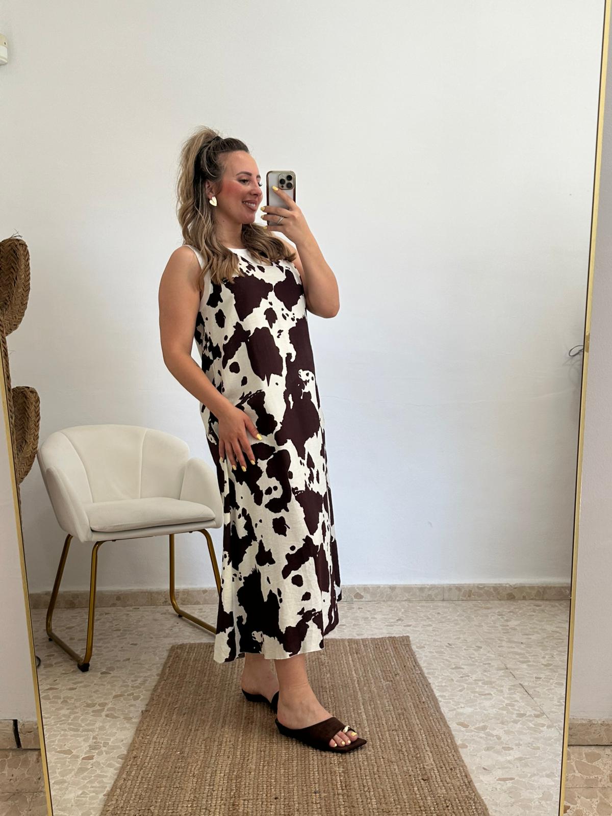 VESTIDO VACA MARRON