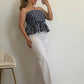 TOP RAYAS CELESTE Y MARRON