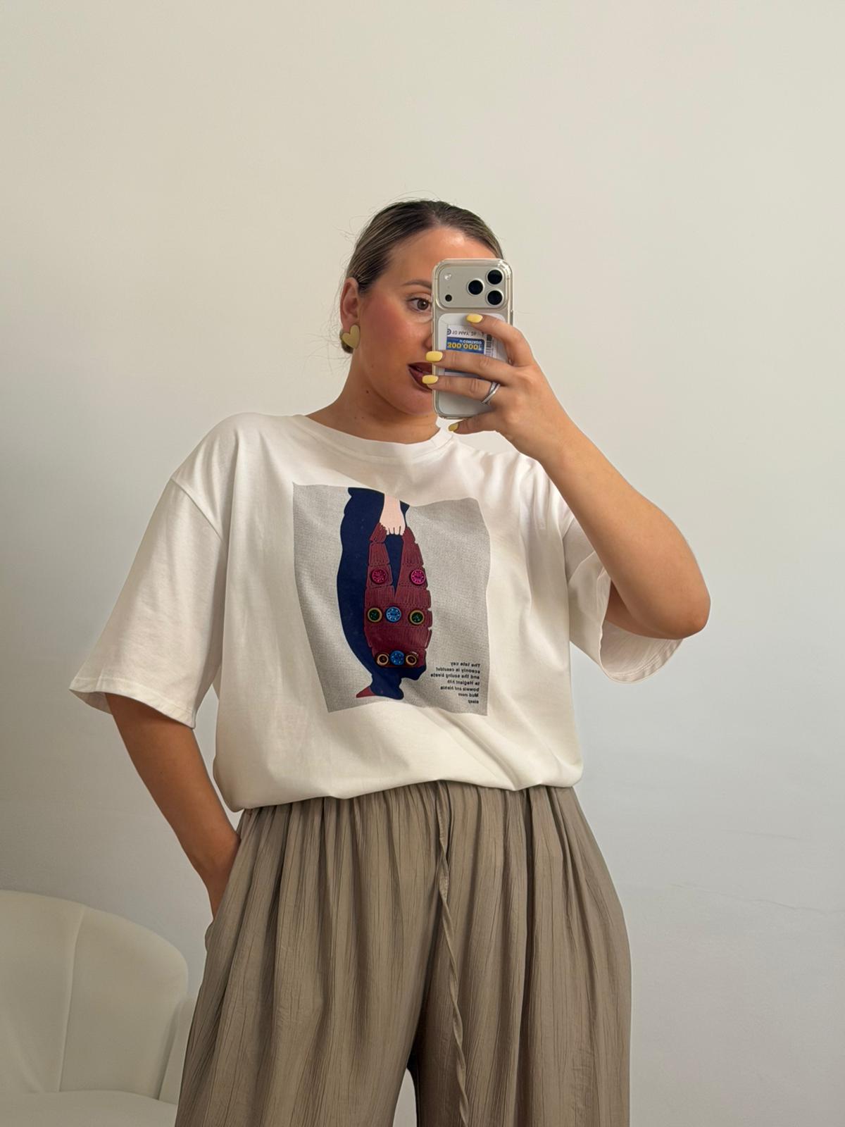 CAMISETA BOTONES BLANCO