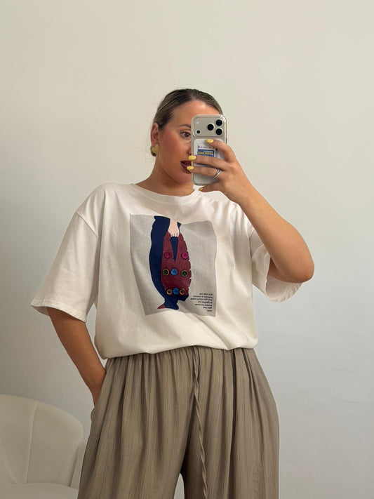 CAMISETA BOTONES BLANCO