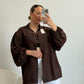 CAMISA Y TOP MARRON CHOCOLATE