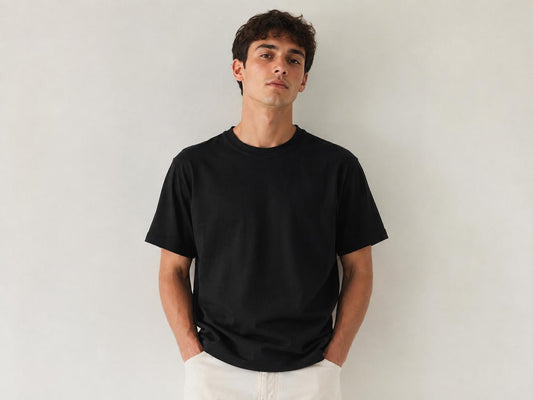 CAMISETA BASICA NEGRA MANGA CORTA