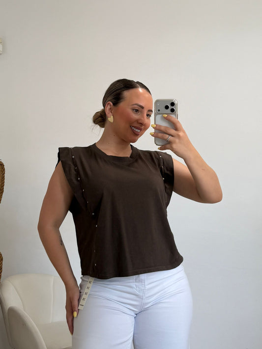 CAMISETA NEREA MARRON CHOCOLATE