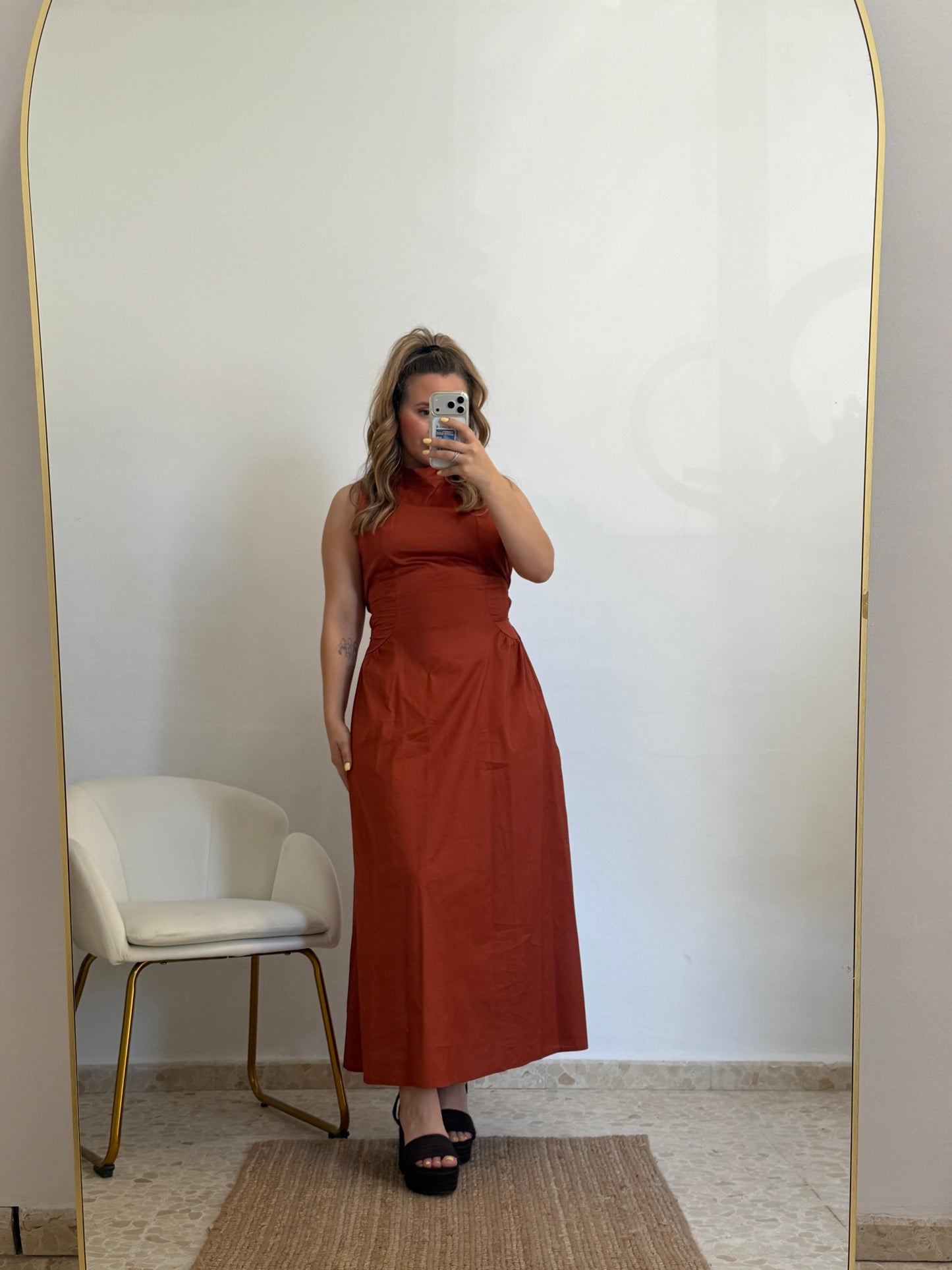 VESTIDO CAROLINA CAMEL