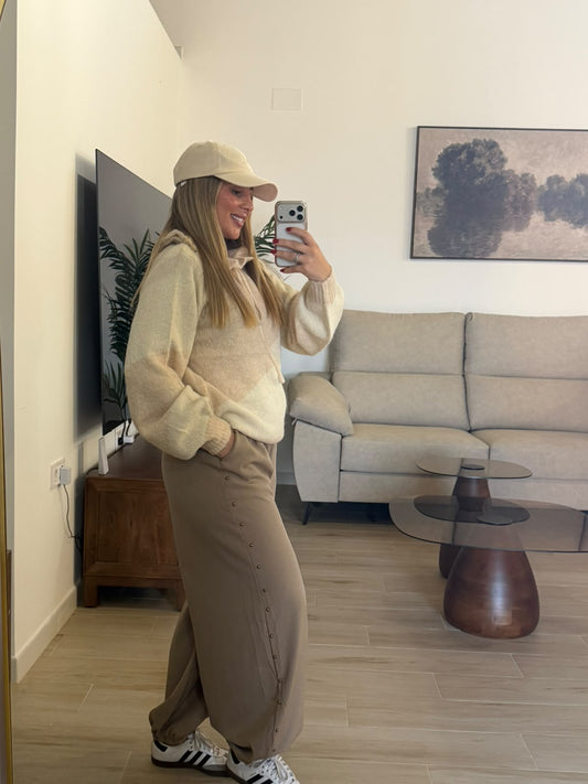 PANTALON TACHUELAS TAUPE