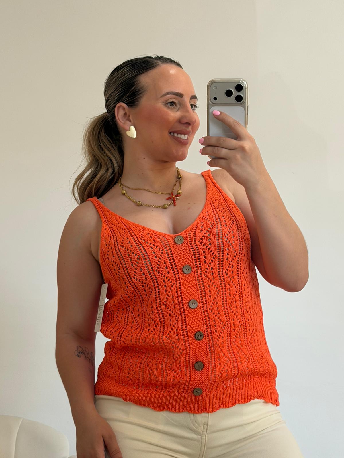 JERSEY CROCHET NARANJA