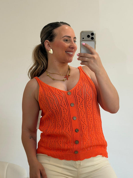 JERSEY CROCHET NARANJA