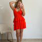 VESTIDO VOLANTES NARANJA
