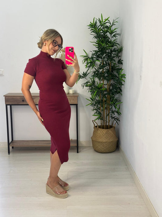 VESTIDO ALMUDENA BURDEOS