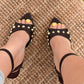 SANDALIA TACHUELAS MARRON