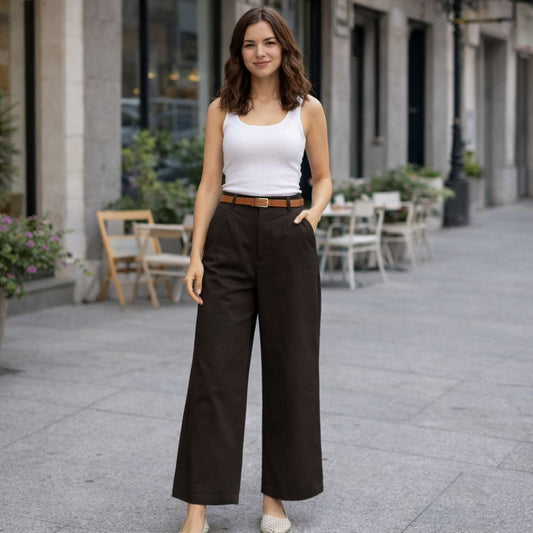 PANTALÓN CAYETANA MARRON CHOCOLATE