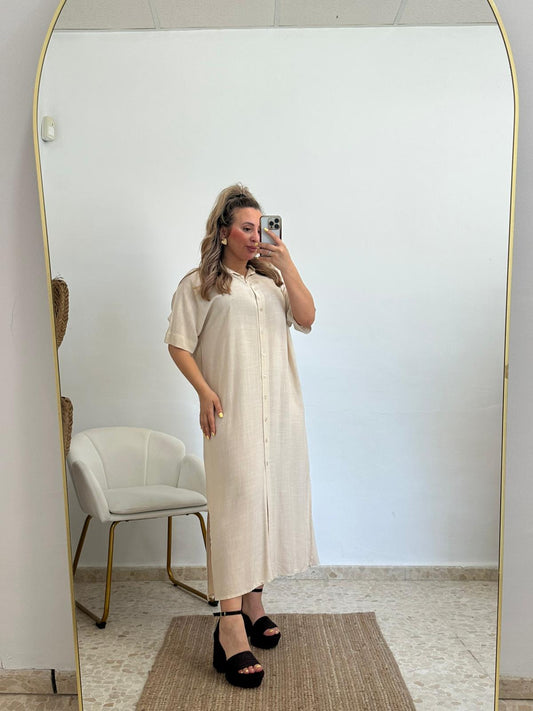 VESTIDO CAMISERO BEIGE