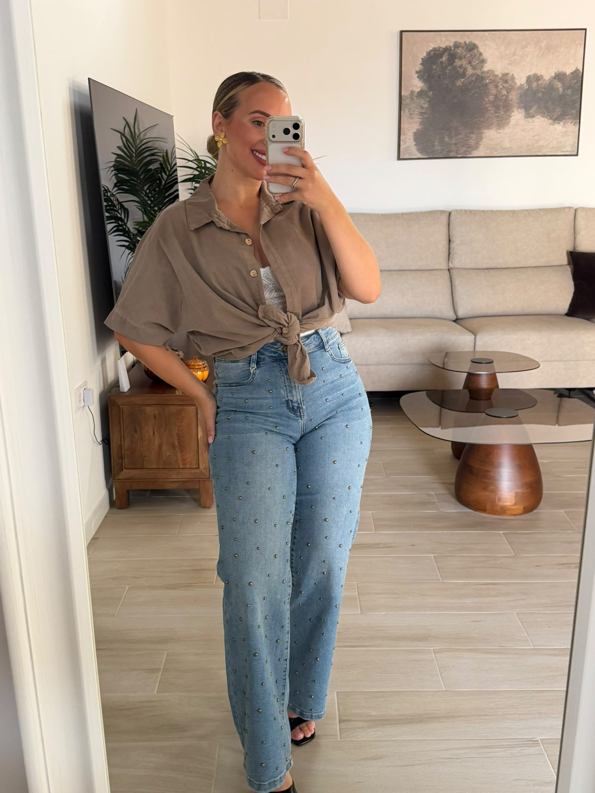 CAMISA PANA TAUPE
