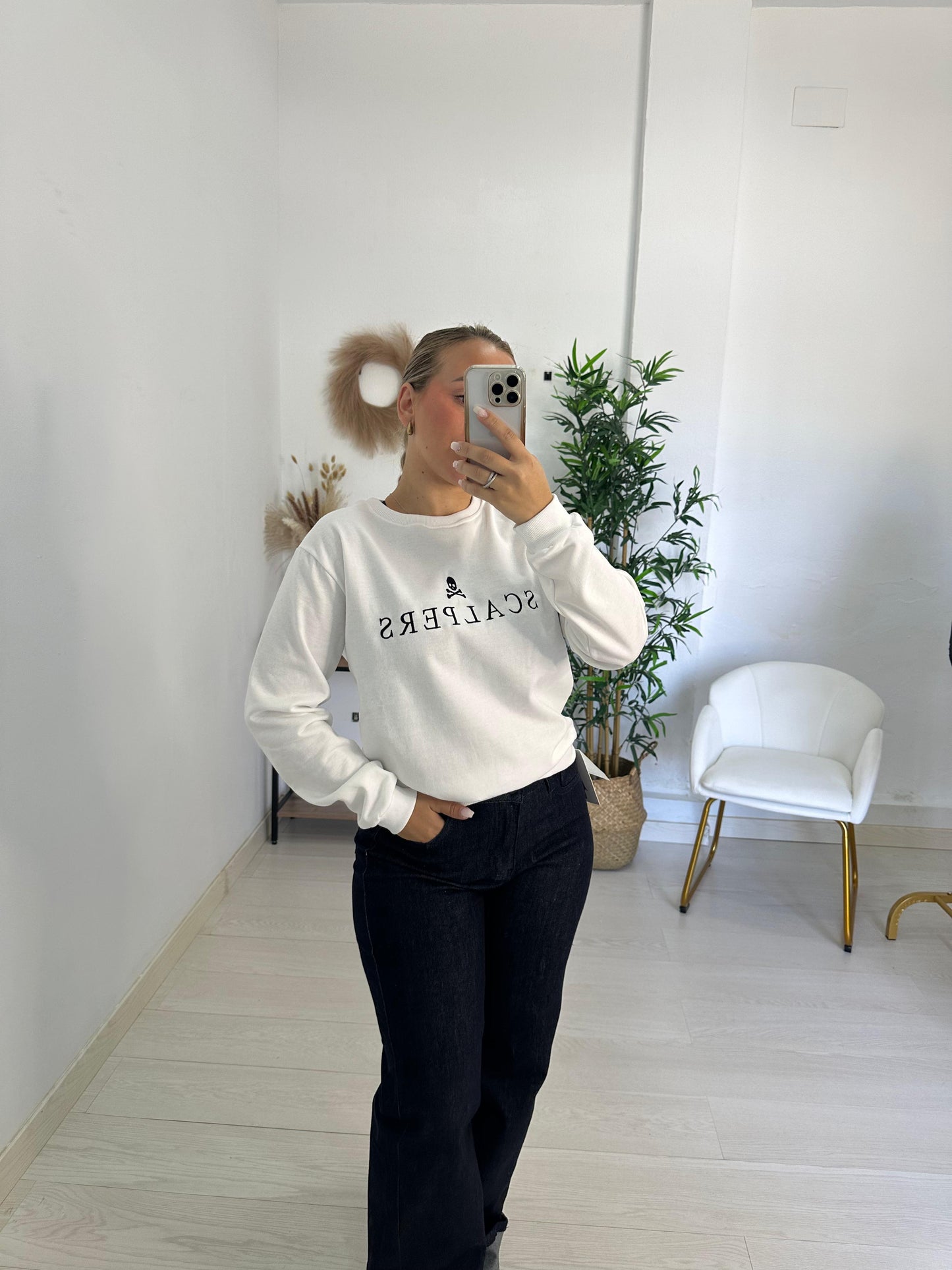 SUDADERA CALAVERA BLANCO