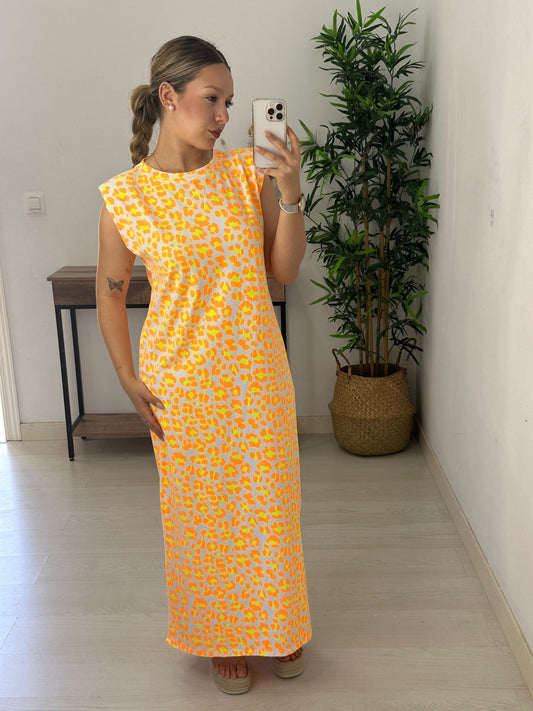 VESTIDO LEOPARDO AMARILLO