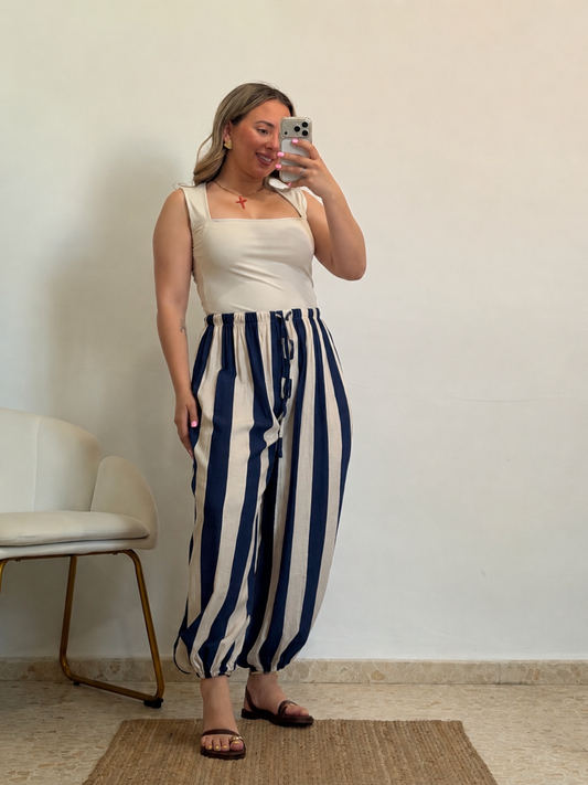 PANTALÓN GLOBO AZUL