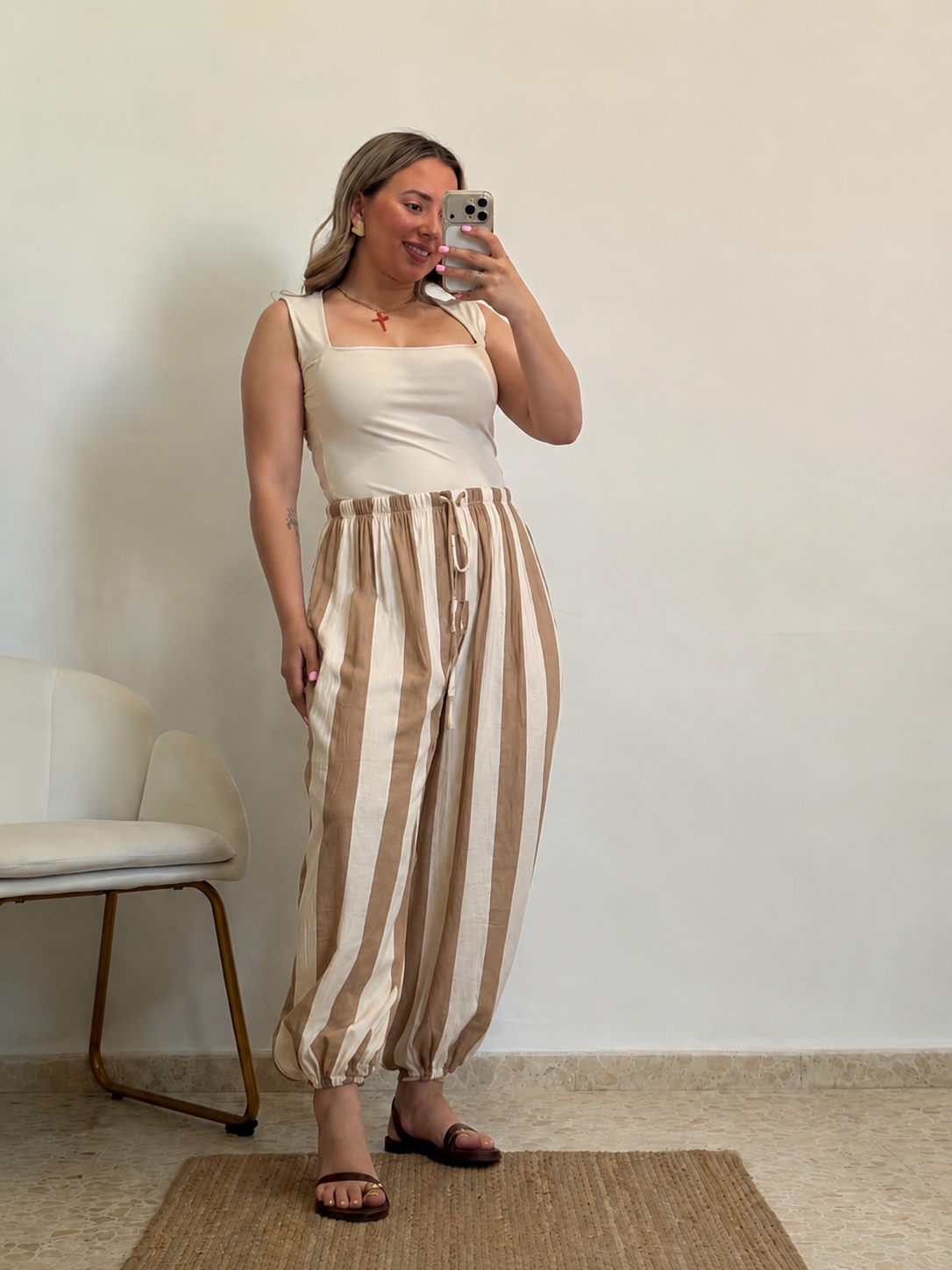PANTALÓN GLOBO CAMEL