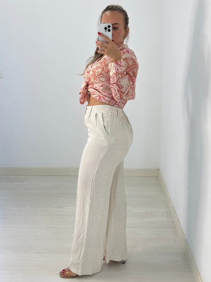 PANTALON LINO BEIGE