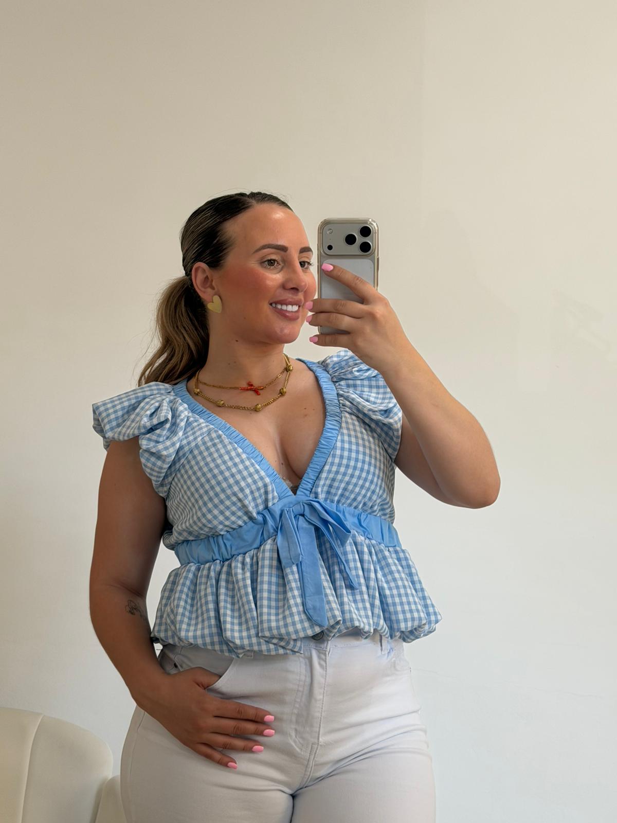 BLUSA CAYETANA CELESTE