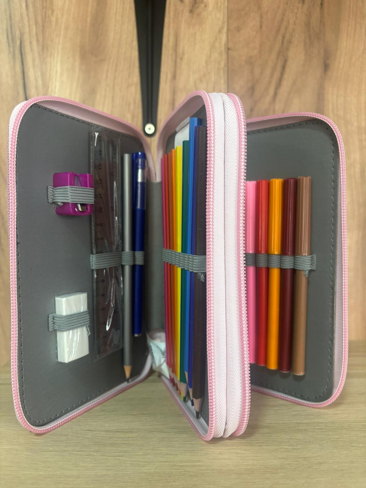 ESTUCHE COLORES STICH ROSA