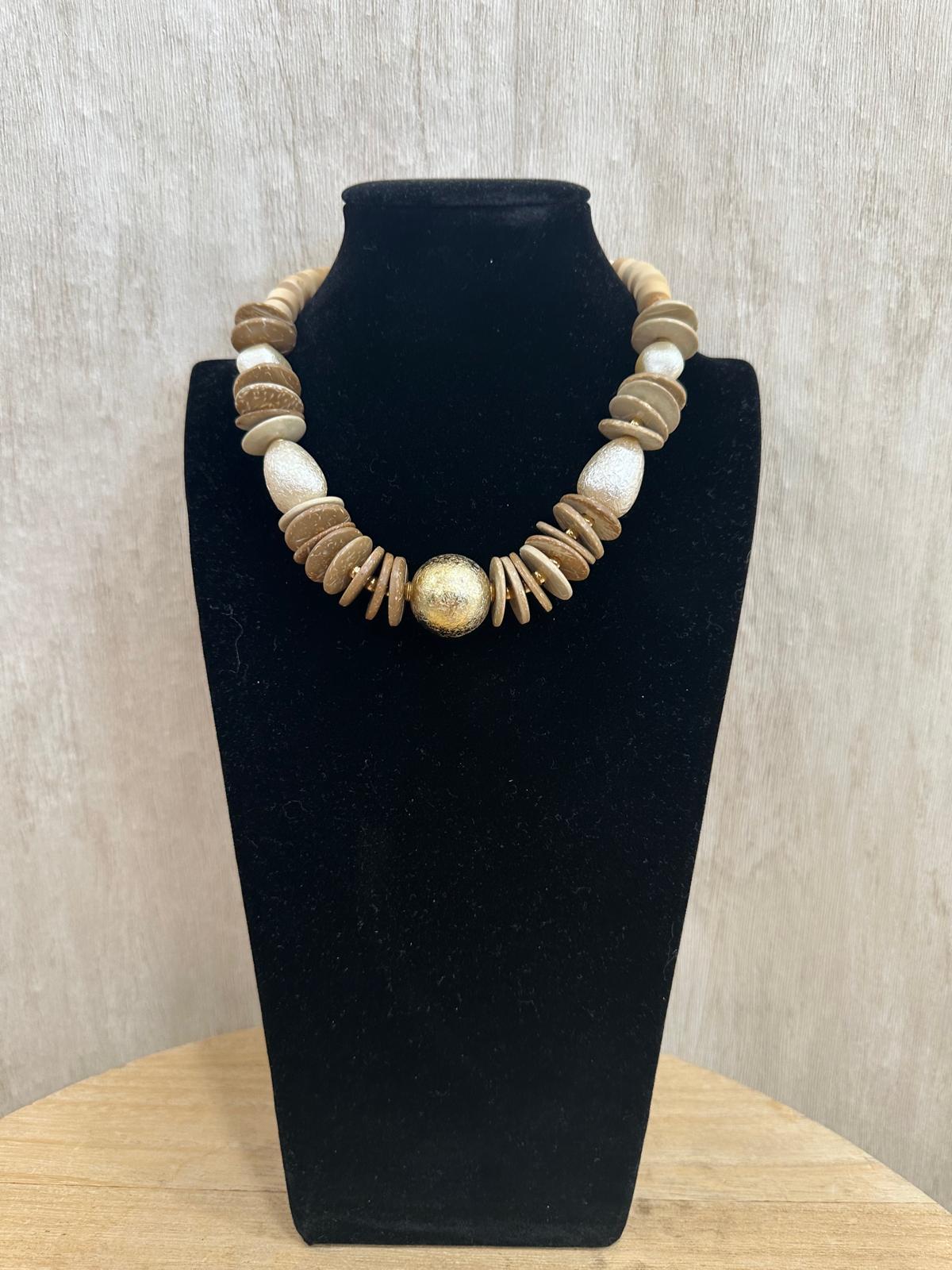 COLLAR PIEDRAS DORADO