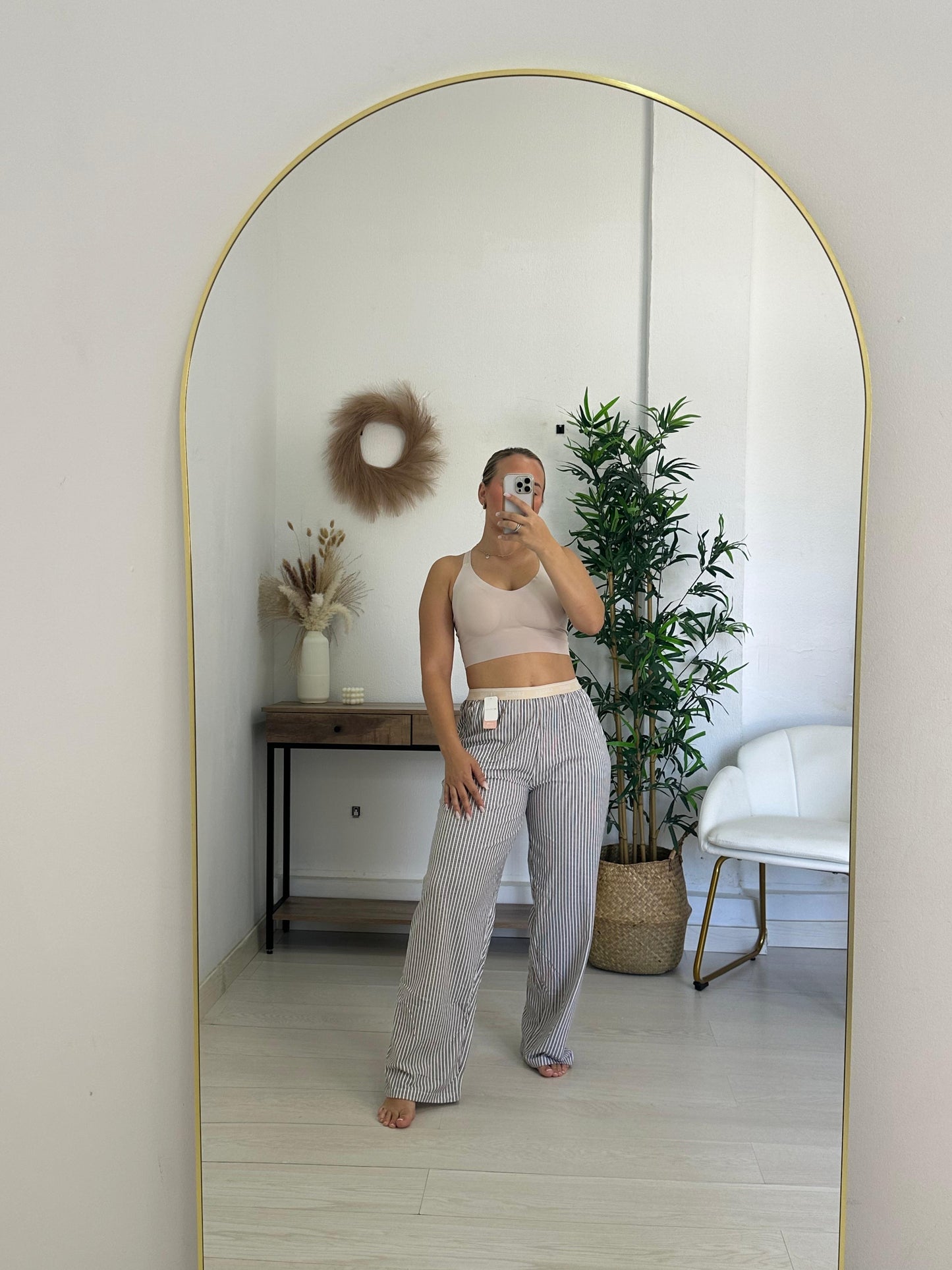 PANTALON PIJAMA RAYAS BEIGE