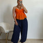 PANTALON AMERI GLOBO AZUL MARINO