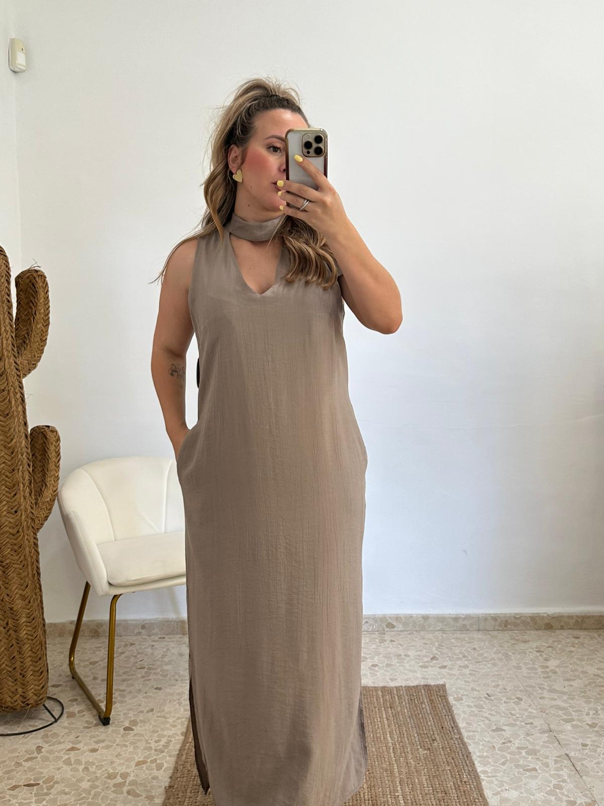 VESTIDO LIA TAUPE