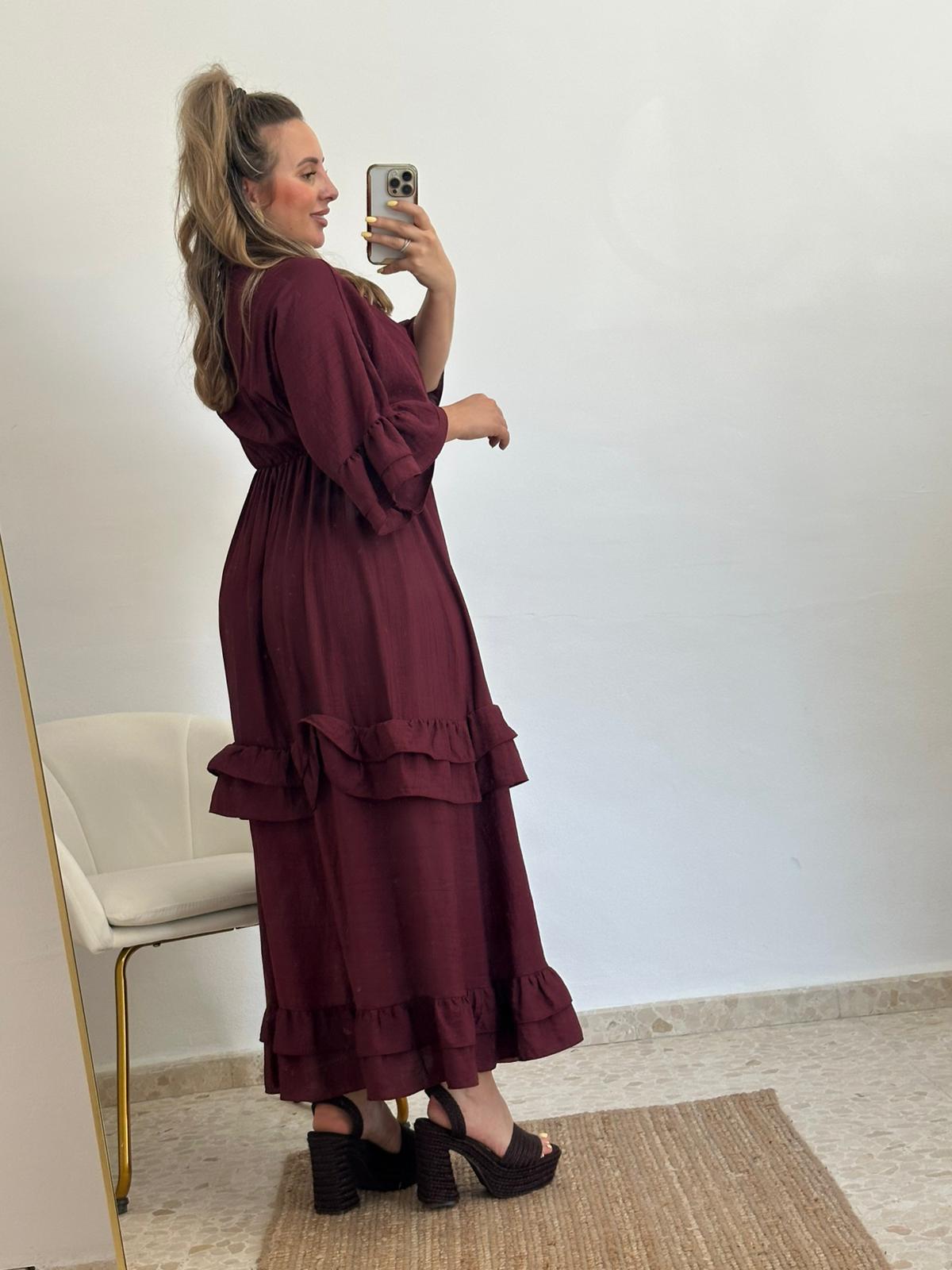VESTIDO FATIMA BURDEOS