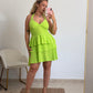 VESTIDO VOLANTES VERDE