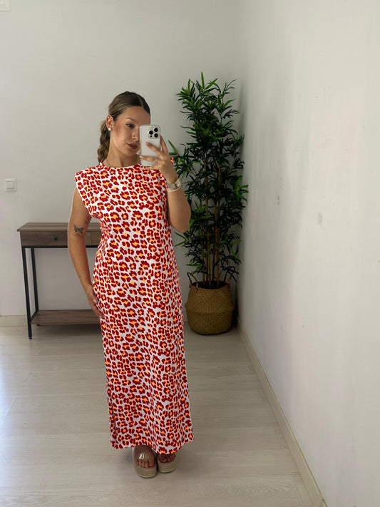 VESTIDO LEOPARDO ROJO