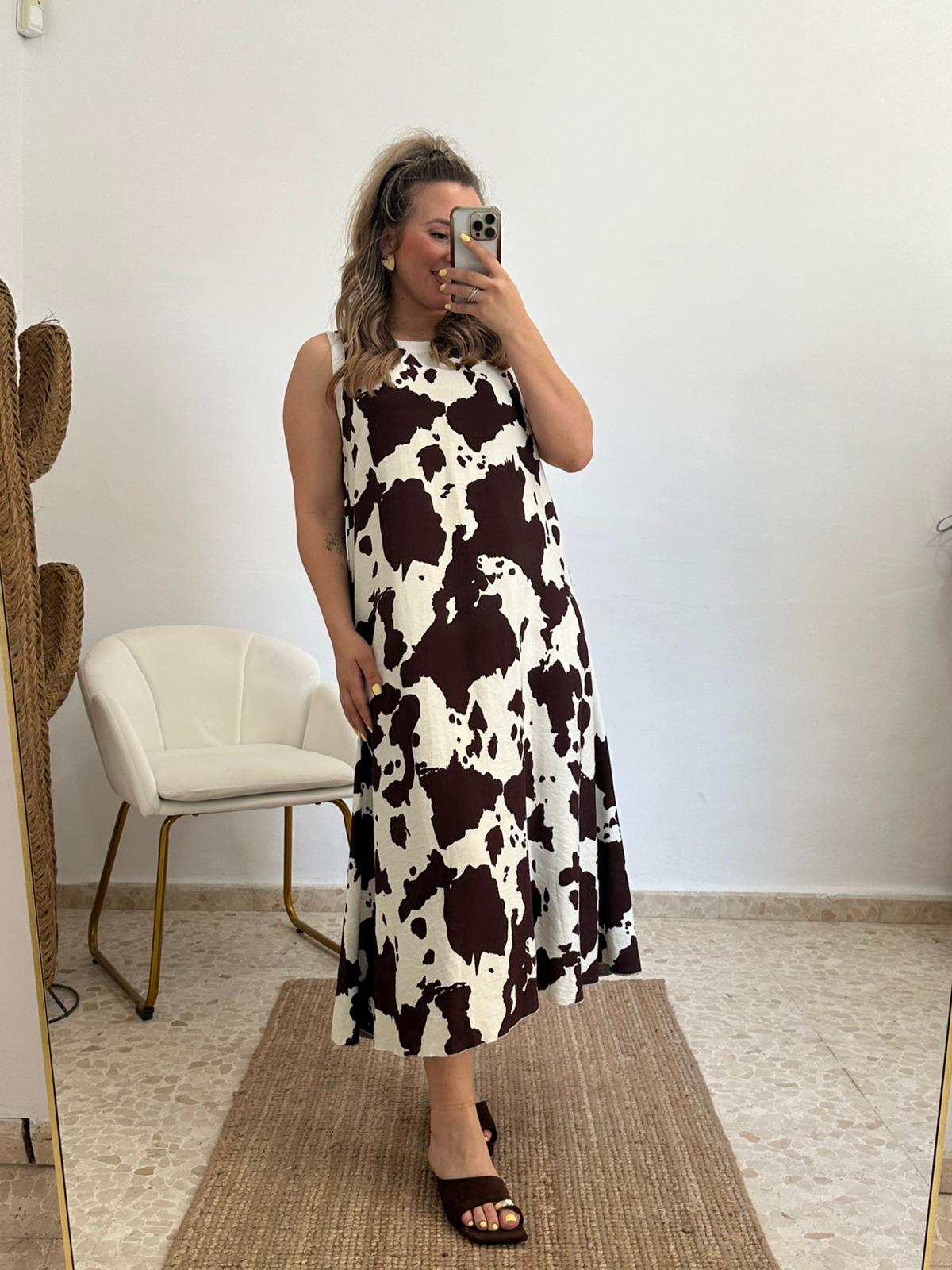 VESTIDO VACA MARRON