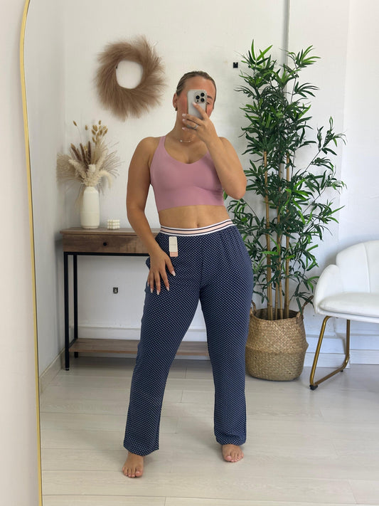 PANTALON PIJAMA LUNARES AZUL