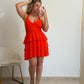 VESTIDO VOLANTES NARANJA