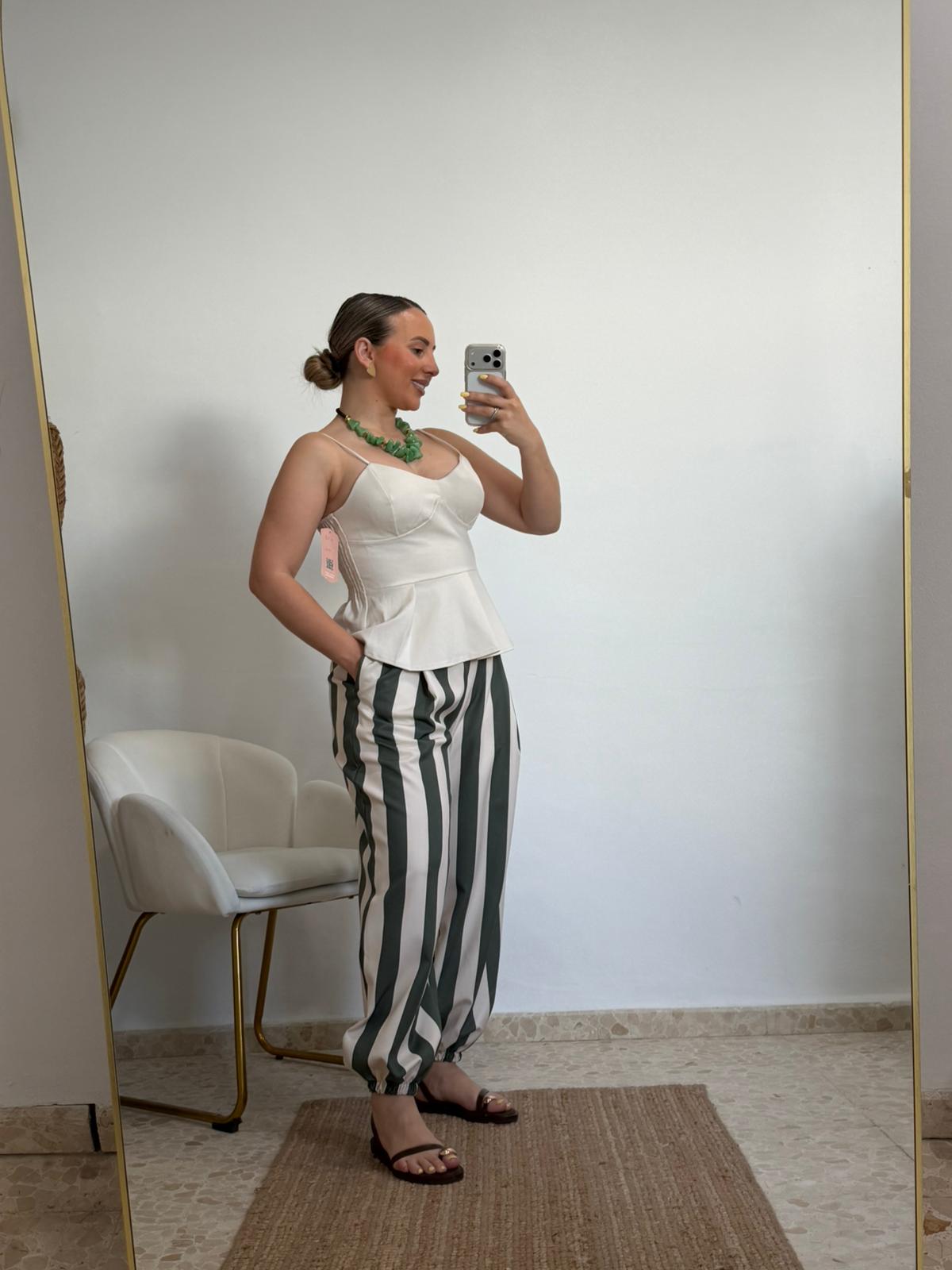 PANTALON RAYAS VERDE