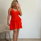 VESTIDO VOLANTES NARANJA