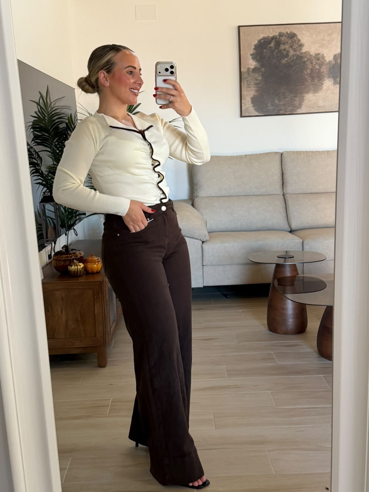 PANTALON PALAZO MARRON