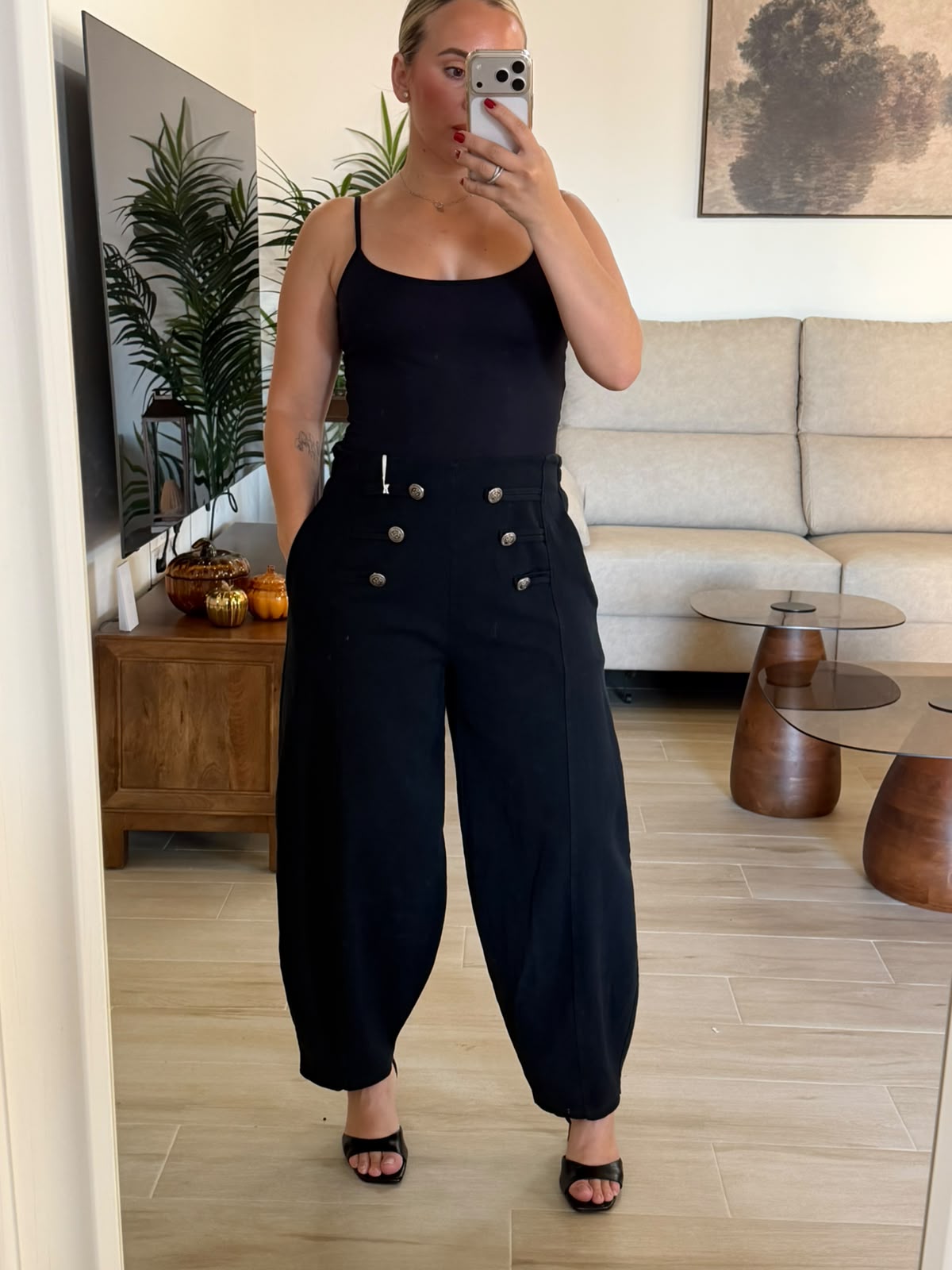 PANTALON BALLON BOTON NEGRO