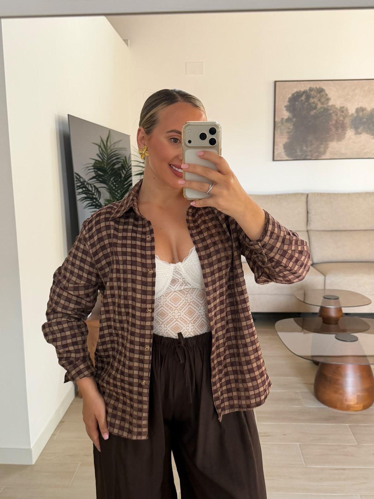 CAMISA OTOÑO MARRON
